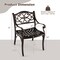 Costway 2/4 PCS Cast Aluminum Patio Chairs Set of 2 Outdoor Dining with Armrests & Curved Seats Bronze